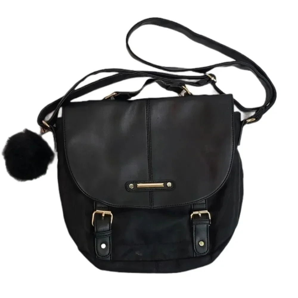 Rue21 Black Pom Crossbody Bag
